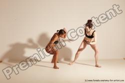 Underwear Martial art Woman Black Moving poses Athletic medium brown Dynamic poses Academic